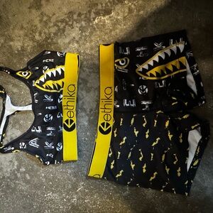 Ethika Black and Yellow Graphic Sports Set